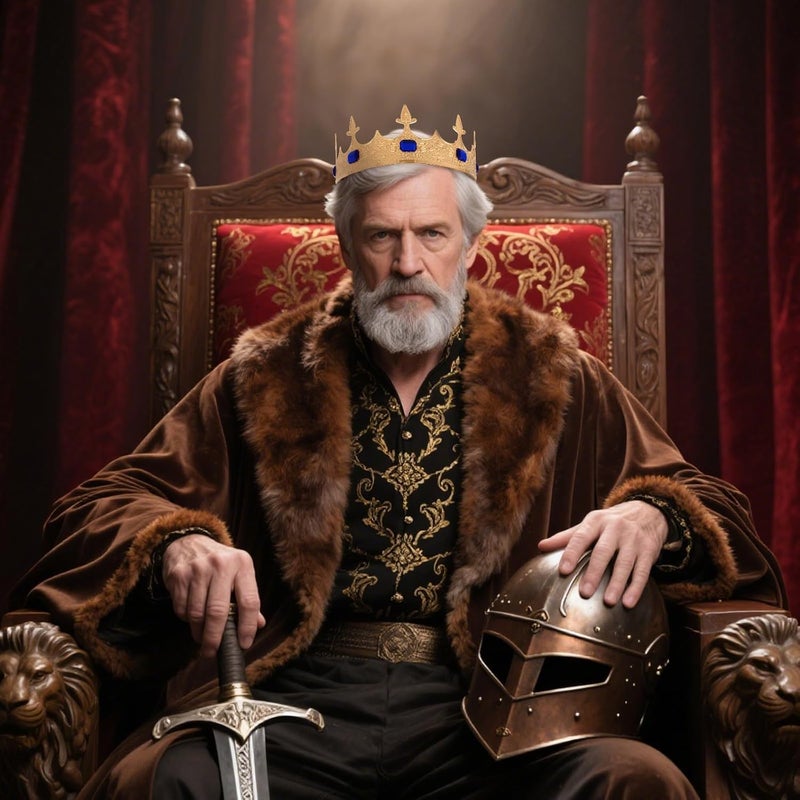 Amariver King Crown for Men Medieval Headpiece with Sparkling Blue Crystals Gold Tiara for Men Birthday Crown Prom Halloween Accessories - Image 5